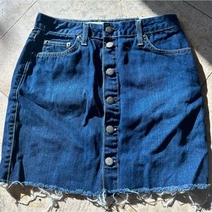 Lovers and Friends Denim Mini Skirt Dark Blue Size 27